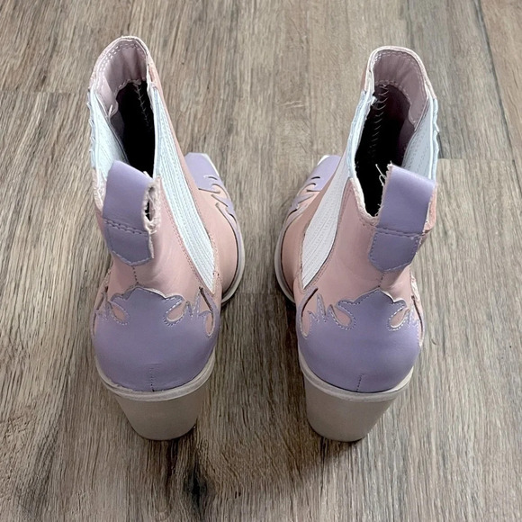 NEW Steve Madden Western Trim Boot Cowgirl Cowboy Pink Purple Women 6 NWOT Boho - Picture 7 of 10